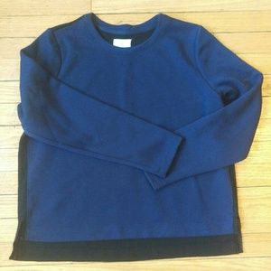 Color blocked high-low sweatshirt